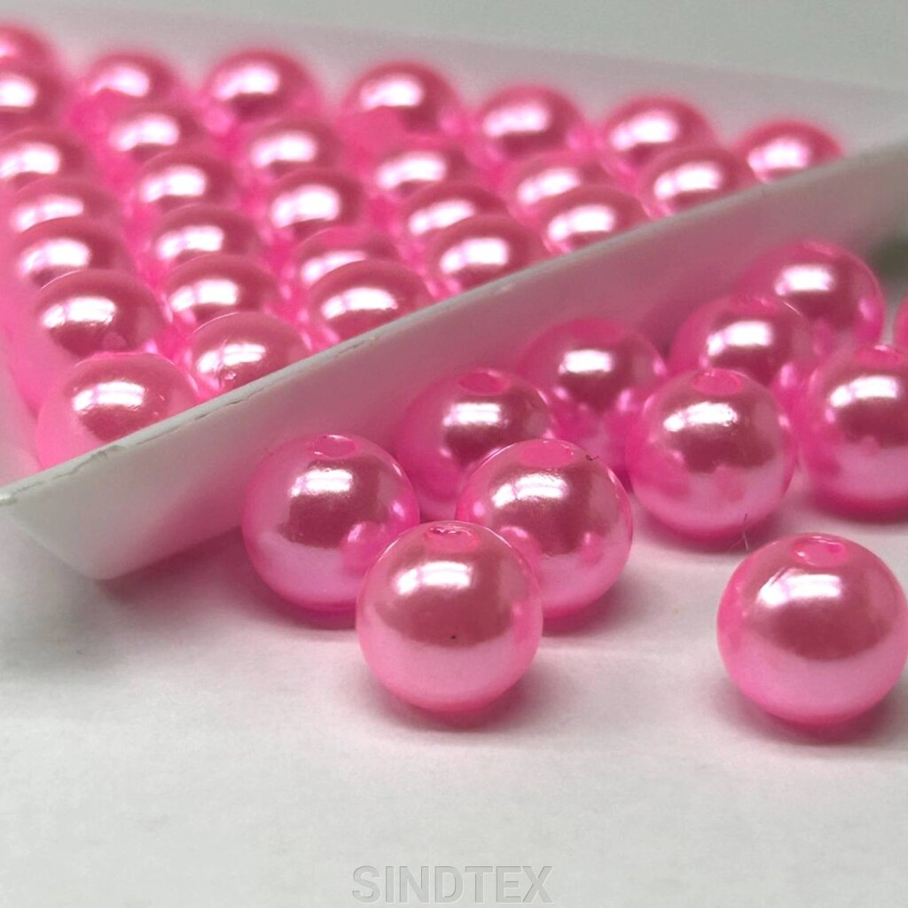 (20 грам) Намистини пластик Ø8мм - рожевий перламутр від компанії SINDTEX - фото 1