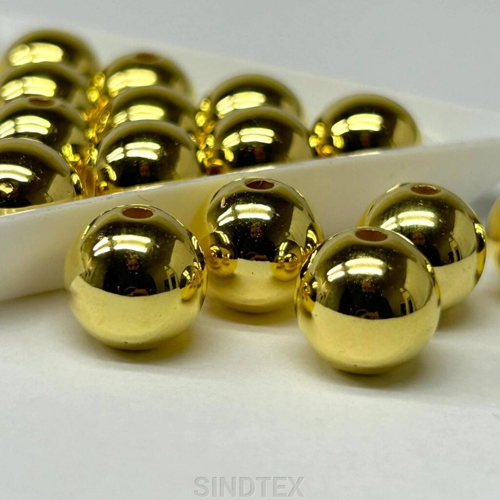 (20 грам) Перли бусини пластик Ø12мм - золото від компанії SINDTEX - фото 1