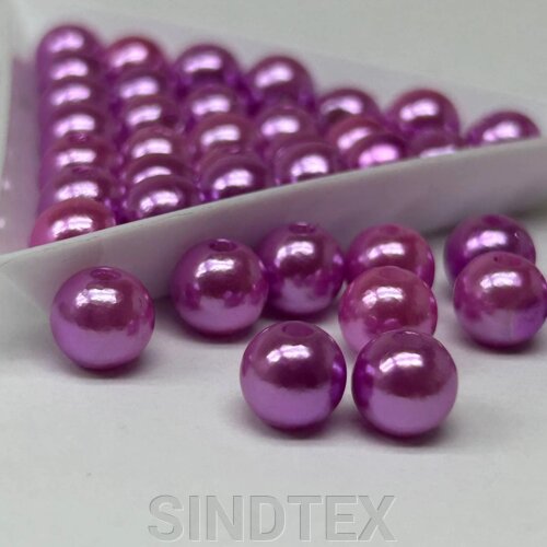 (20 грам) Намистини пластик Ø8мм - пурпурний перламутр