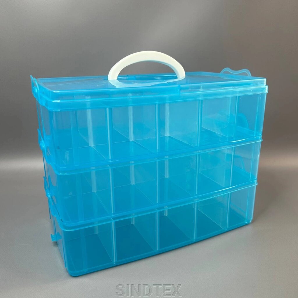32x24x18,5см Пластикова тара органайзер для рукоділля - блакитний від компанії SINDTEX - фото 1