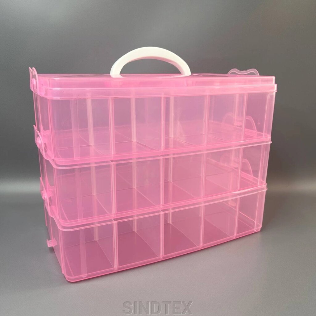 32x24x18,5см Пластикова тара органайзер для рукоділля - рожевий від компанії SINDTEX - фото 1