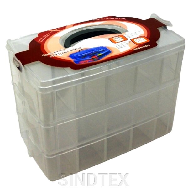 32x24x18,5см пластикова тара (валіза, органайзер) для рукоділля та шиття від компанії SINDTEX - фото 1