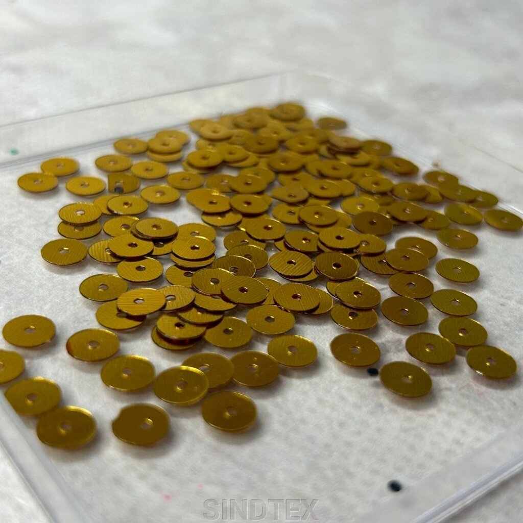 5 г - Паєтка кругла плоска 7 мм - золото від компанії SINDTEX - фото 1
