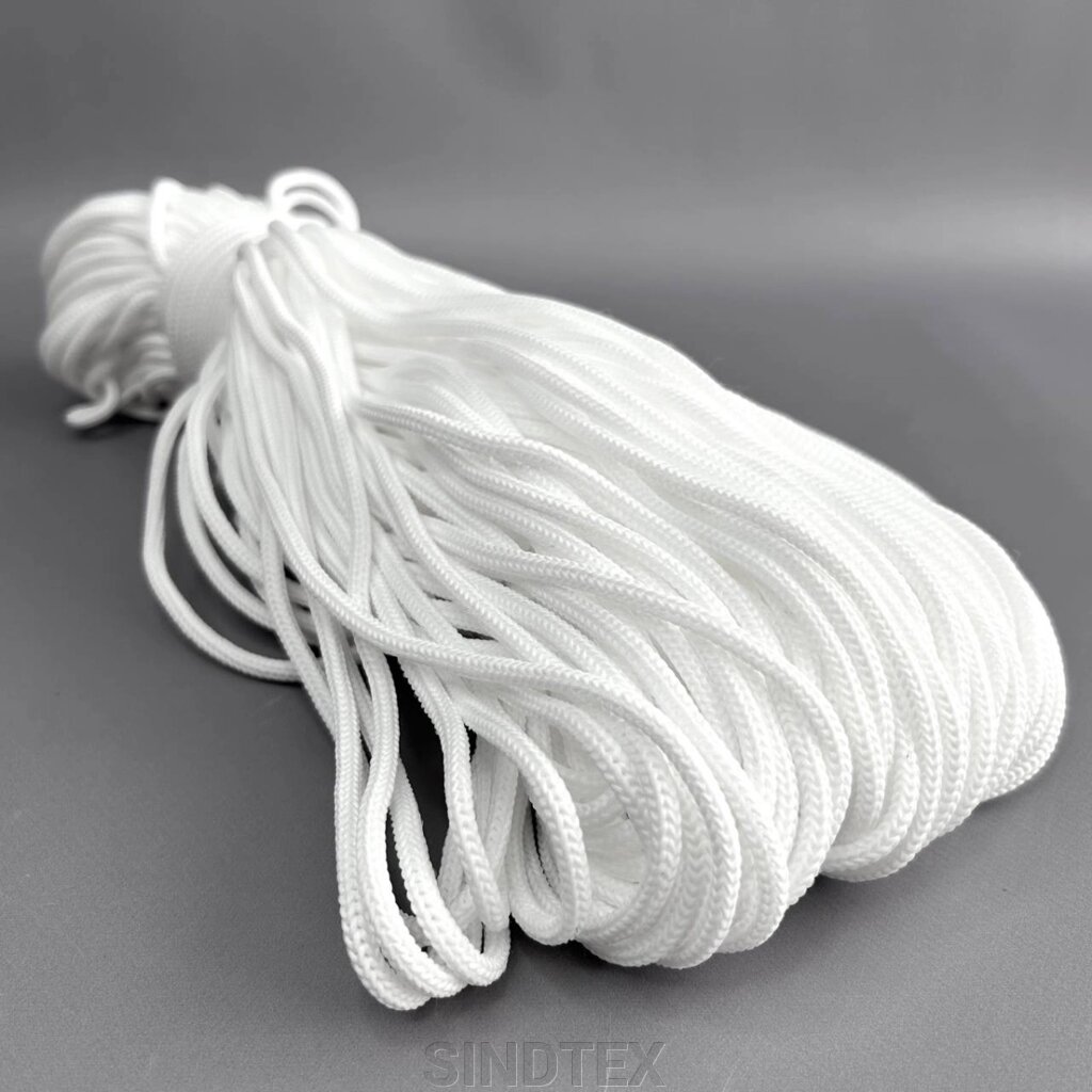 5-мм шнур текстильний полімідний, білий (90м) від компанії SINDTEX - фото 1