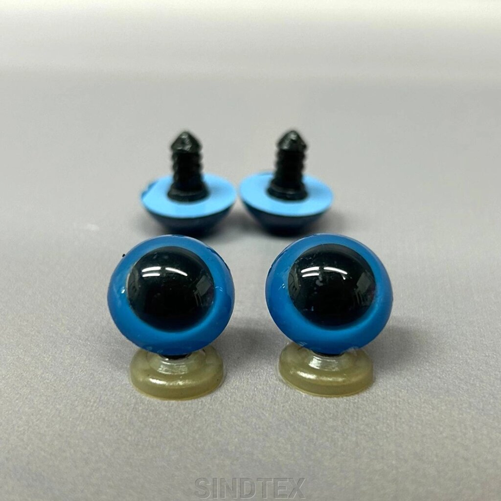 5 пар - Очі гвинтові для іграшок 18 мм з фіксатором - блакитний від компанії SINDTEX - фото 1