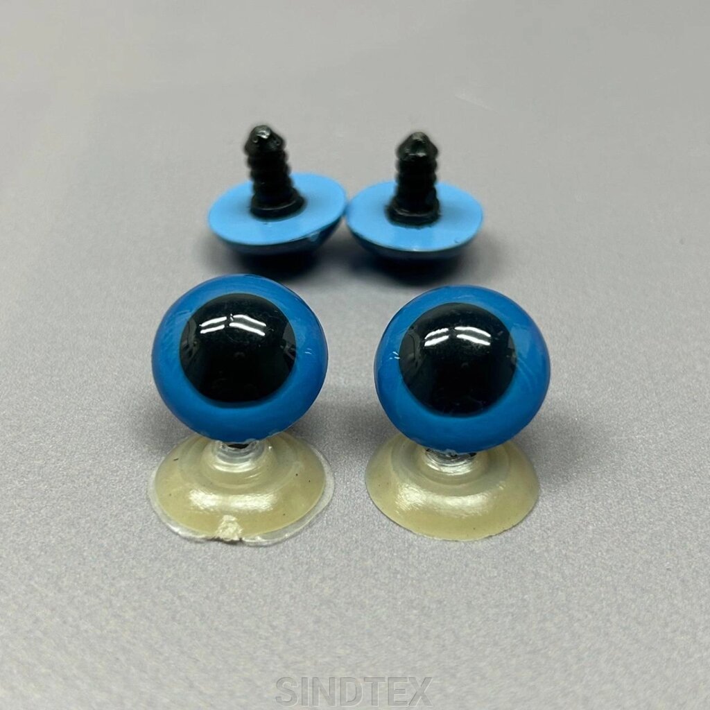 5 пар - Очі гвинтові для іграшок 20 мм з фіксатором - блакитний від компанії SINDTEX - фото 1