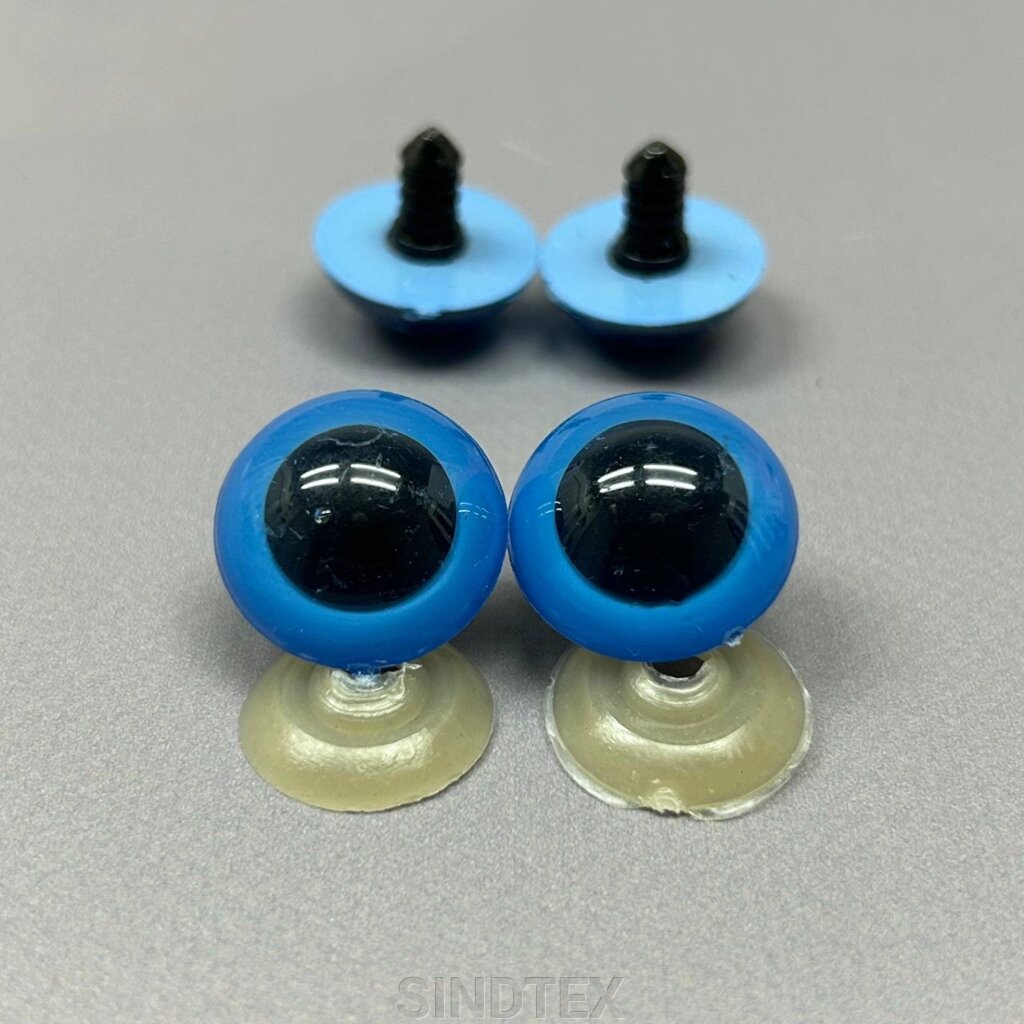 5 пар - Очі гвинтові для іграшок 22 мм з фіксатором - блакитний від компанії SINDTEX - фото 1