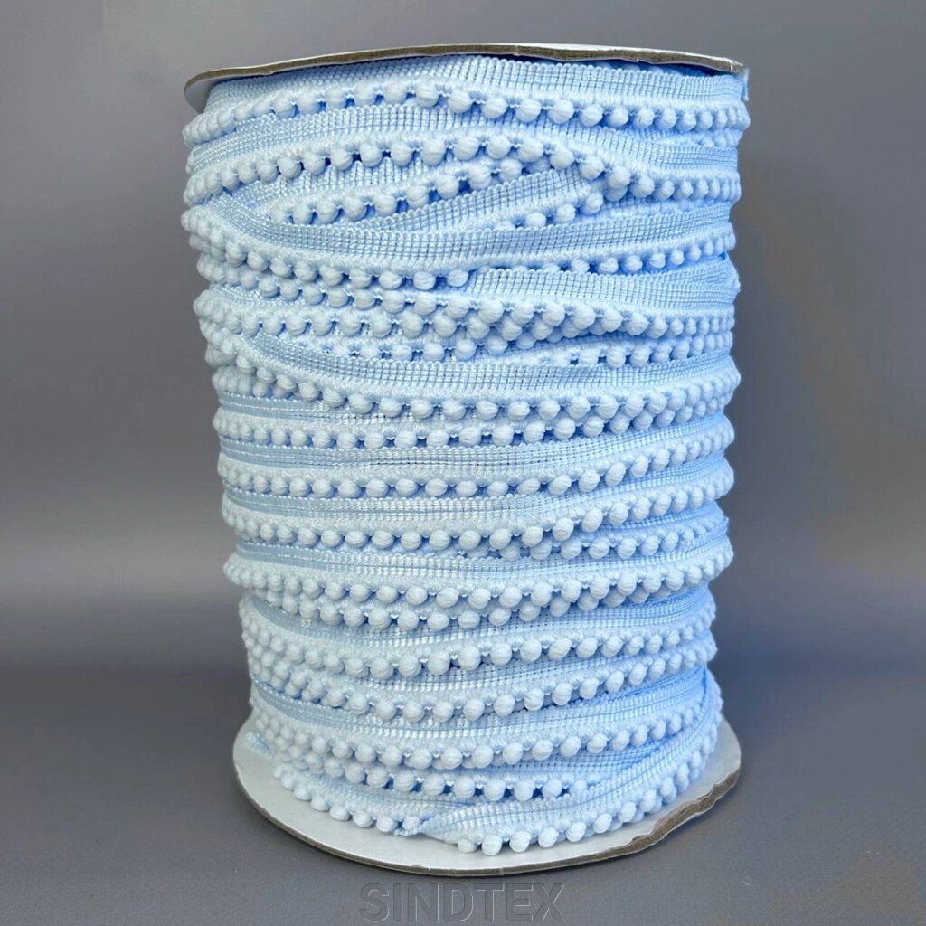 #5 Тасьма з помпонами 13мм (помпони Ø5мм) - блакитний (#264) від компанії SINDTEX - фото 1