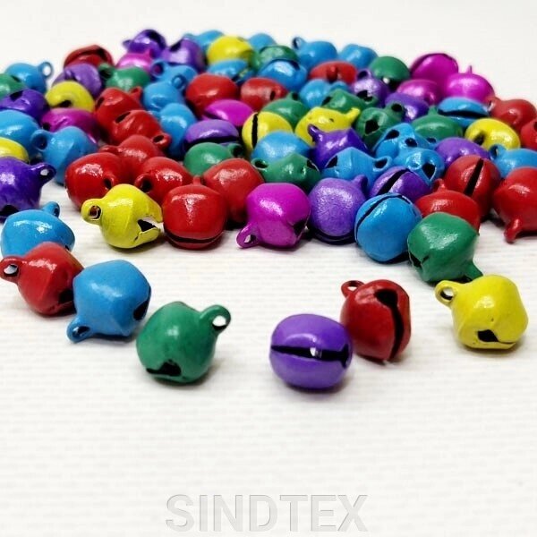 (50 грам) Бубонці декоративні 9x8 мм колір - асорті від компанії SINDTEX - фото 1