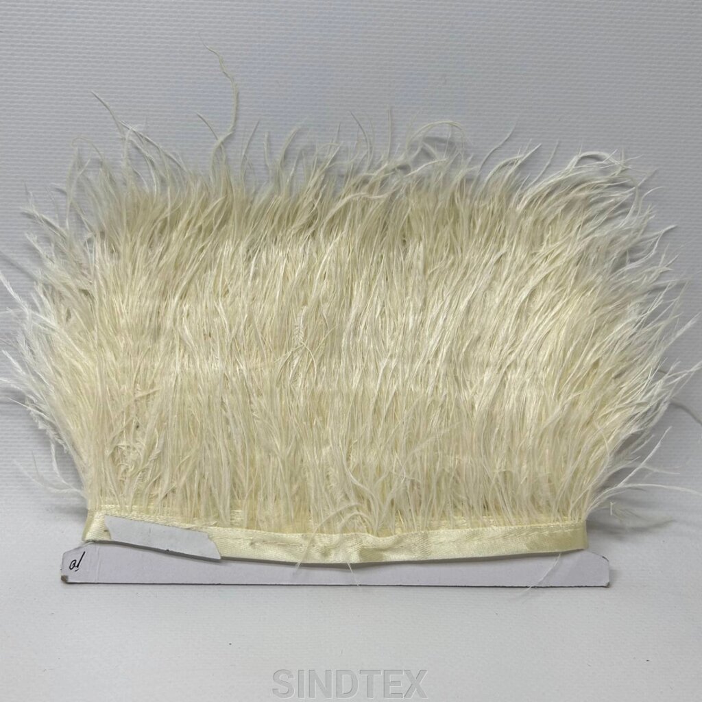 50 см - Пір'я страуса на стрічці 8-10 см - айворі від компанії SINDTEX - фото 1