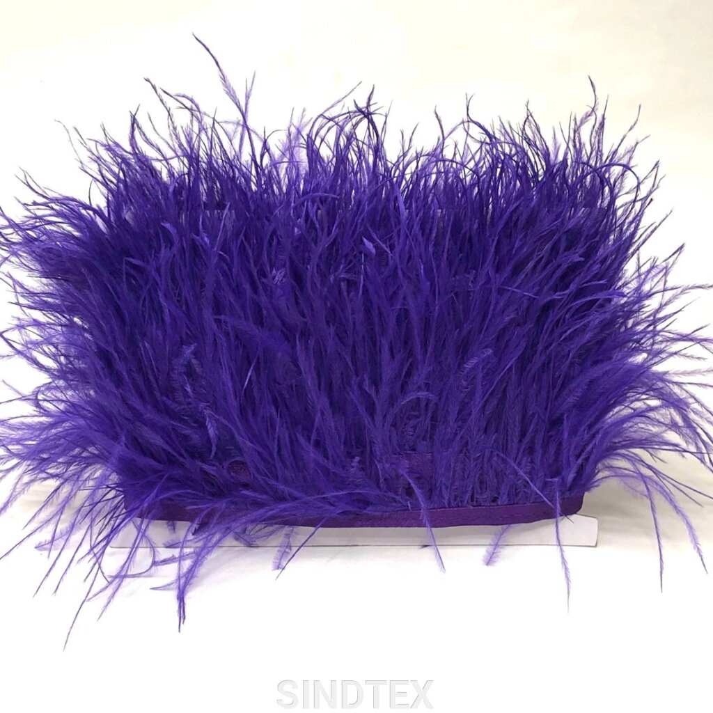 50 см - Пір'я страуса на стрічці 8-10 см - фіолетовий від компанії SINDTEX - фото 1