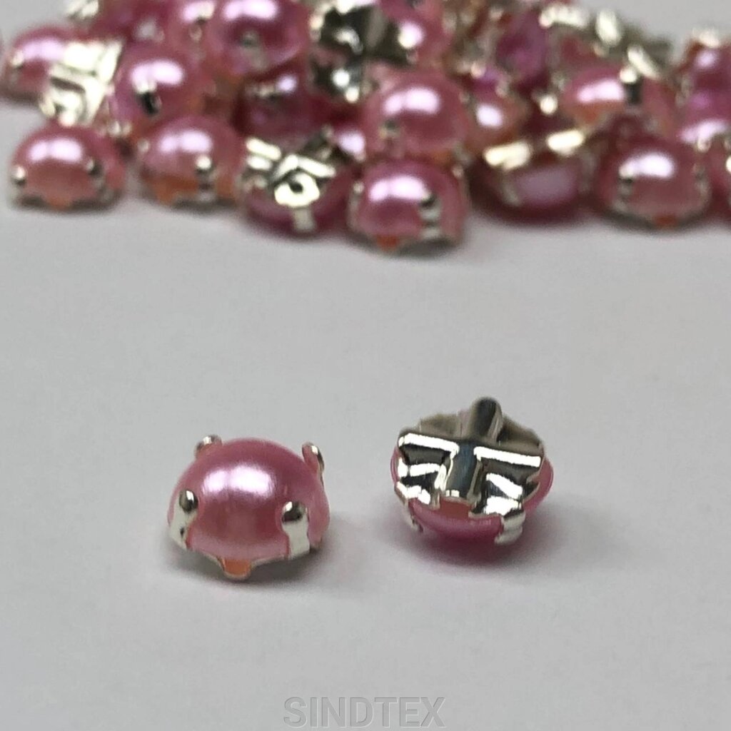 7 мм - Напівбусини в оправі, пришивні - 10г рожевий від компанії SINDTEX - фото 1