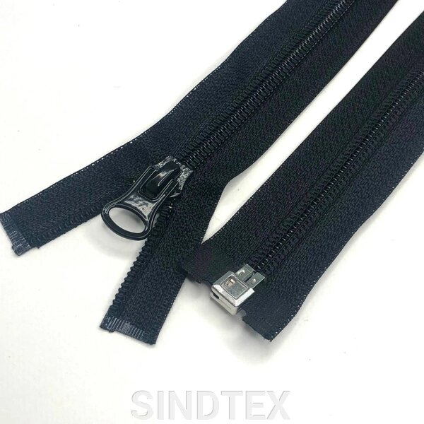 80см-спіральна блискавка для одягу з 1 бігунком тип 8 (чорна) від компанії SINDTEX - фото 1