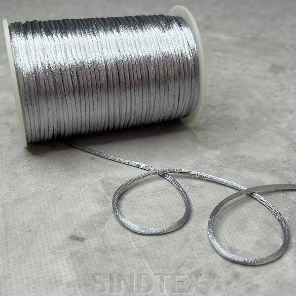 #83 Шнур корсетний (сатиновий, шовковий) 2мм, 100 ярдів, стальний від компанії SINDTEX - фото 1