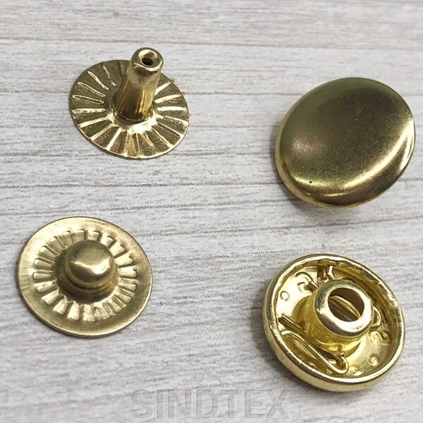 Альфа -кнопка 12,5 мм золото (50 шт.) (102202) від компанії SINDTEX - фото 1