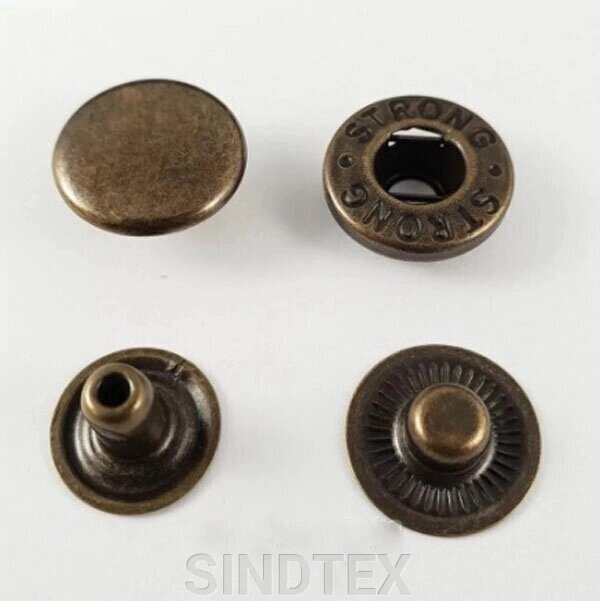Альфа-кнопка 15 мм антик з нержавіючої сталі (720шт) (103303) від компанії SINDTEX - фото 1