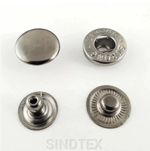 Альфа-кнопка 15 мм темний нікель з нержавіючої сталі (50 шт.) (103303) від компанії SINDTEX - фото 1