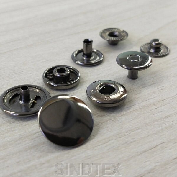 Альфа кнопка подвійна -15 -мм чорний нікель (50 шт.) (109111) від компанії SINDTEX - фото 1
