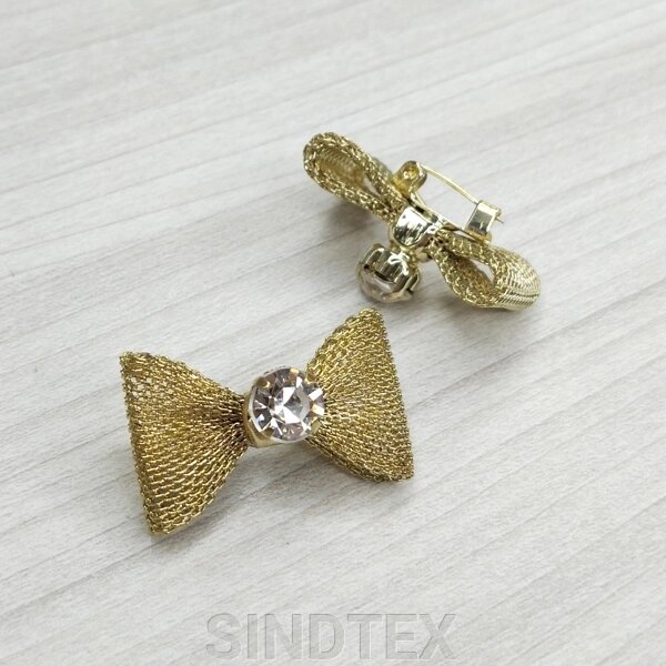 Бант-шпилька 3 см металевий, колір золото від компанії SINDTEX - фото 1