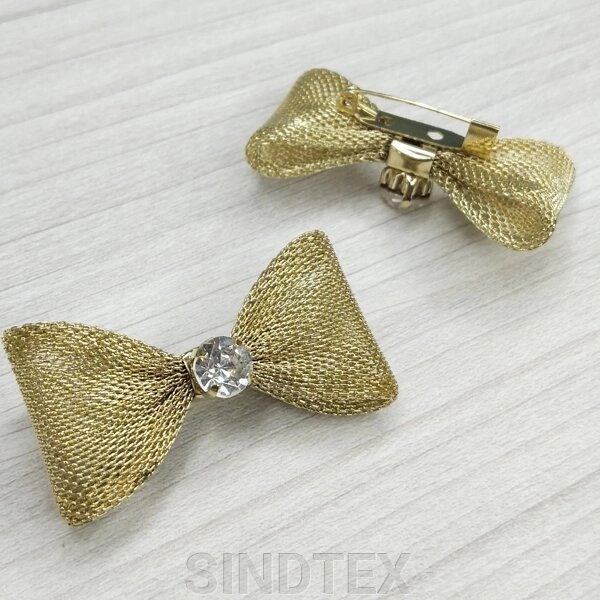 Бант-шпилька 5 см металевий, колір золото від компанії SINDTEX - фото 1