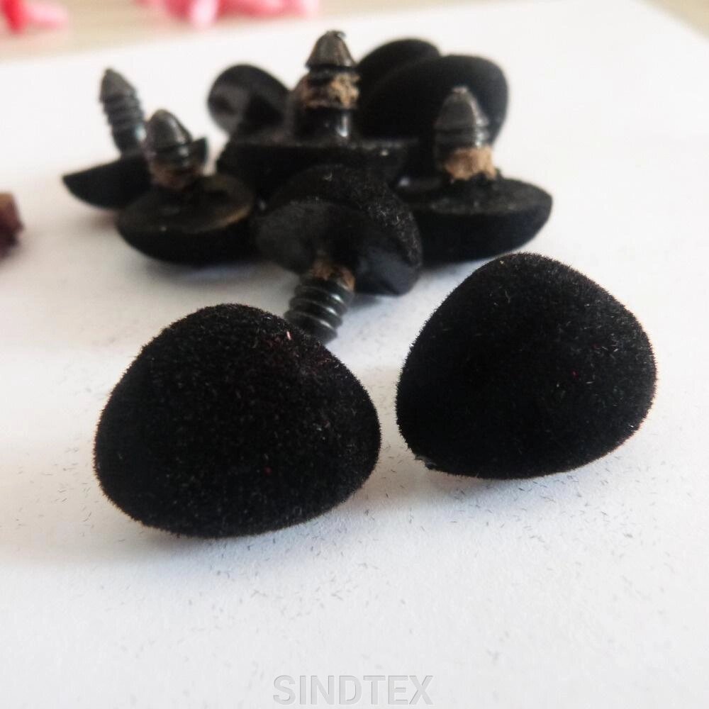 Бархатний носик для іграшок 15х20мм (чорний) від компанії SINDTEX - фото 1