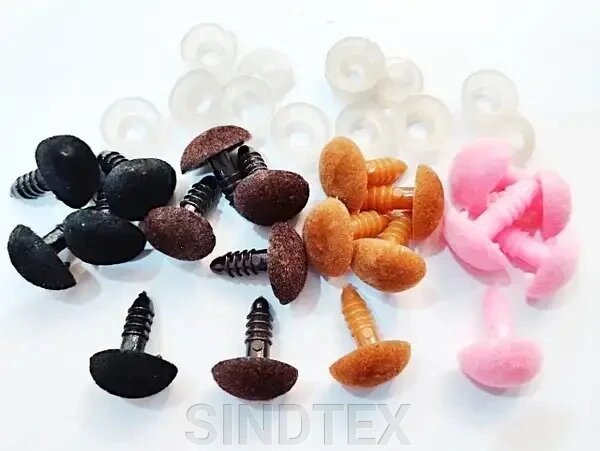 Бархатний носик для іграшок 7х9мм світло-коричневий від компанії SINDTEX - фото 1