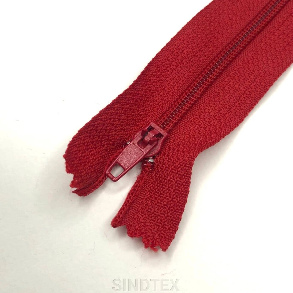 Блискавка брючна 18 см, червоний від компанії SINDTEX - фото 1