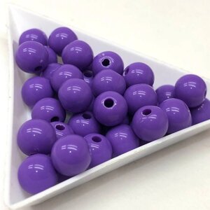 Намистини пластикові 8 мм - 10 гр, колір фіолетовий #19