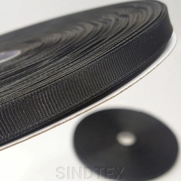 Чорний колір, 1 см. Репсова стрічка 1м. від компанії SINDTEX - фото 1