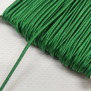 Колір зелений шнур сутажний плоский 3 мм, моток 46 м.
