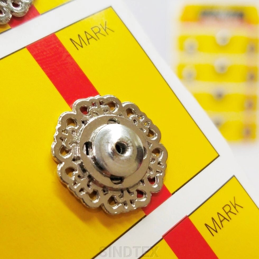 D=18 мм пришивні кнопки металеві, декоративні для шиття одягу сірі від компанії SINDTEX - фото 1