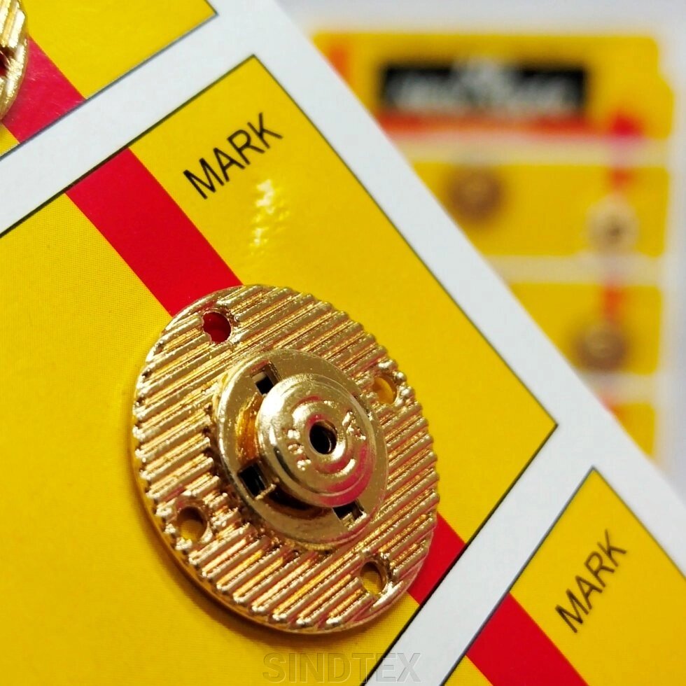 D=20 мм пришивні кнопки металеві, декоративні для шиття одягу золото від компанії SINDTEX - фото 1