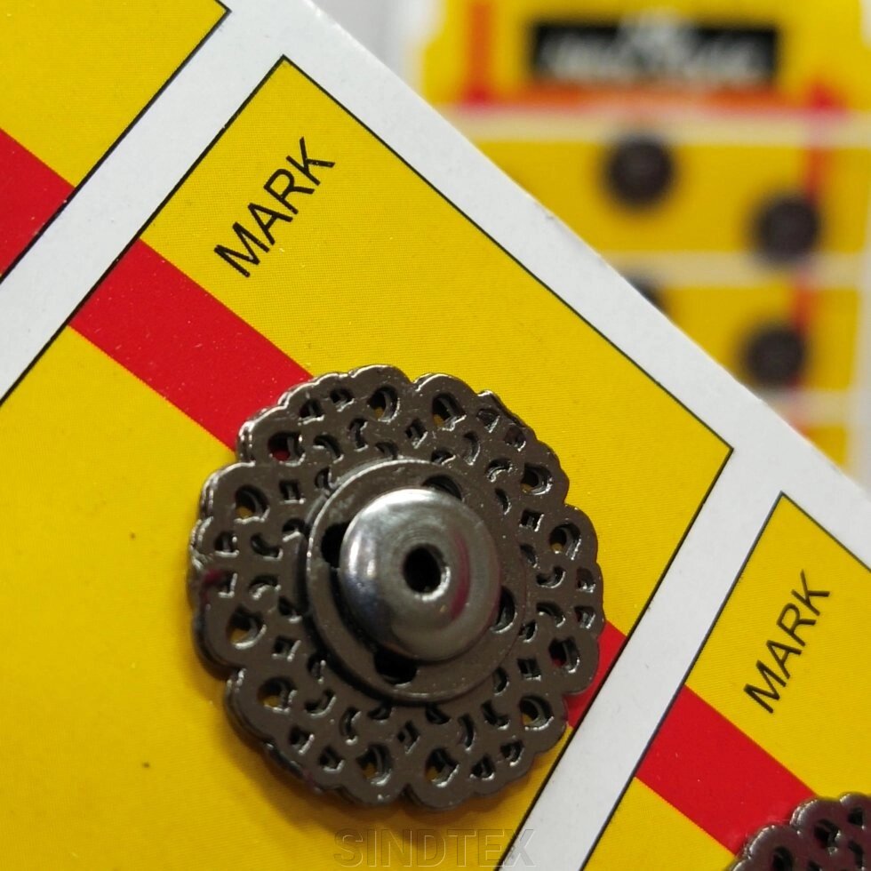 D=21 мм пришивні кнопки металеві, декоративні для шиття одягу графіт від компанії SINDTEX - фото 1