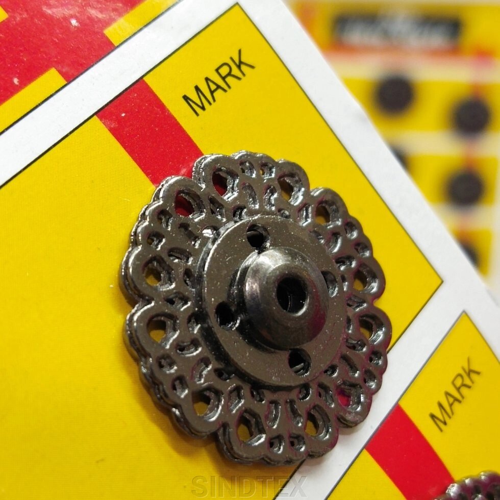 D=25 мм пришивні кнопки металеві, декоративні для шиття одягу графіт від компанії SINDTEX - фото 1