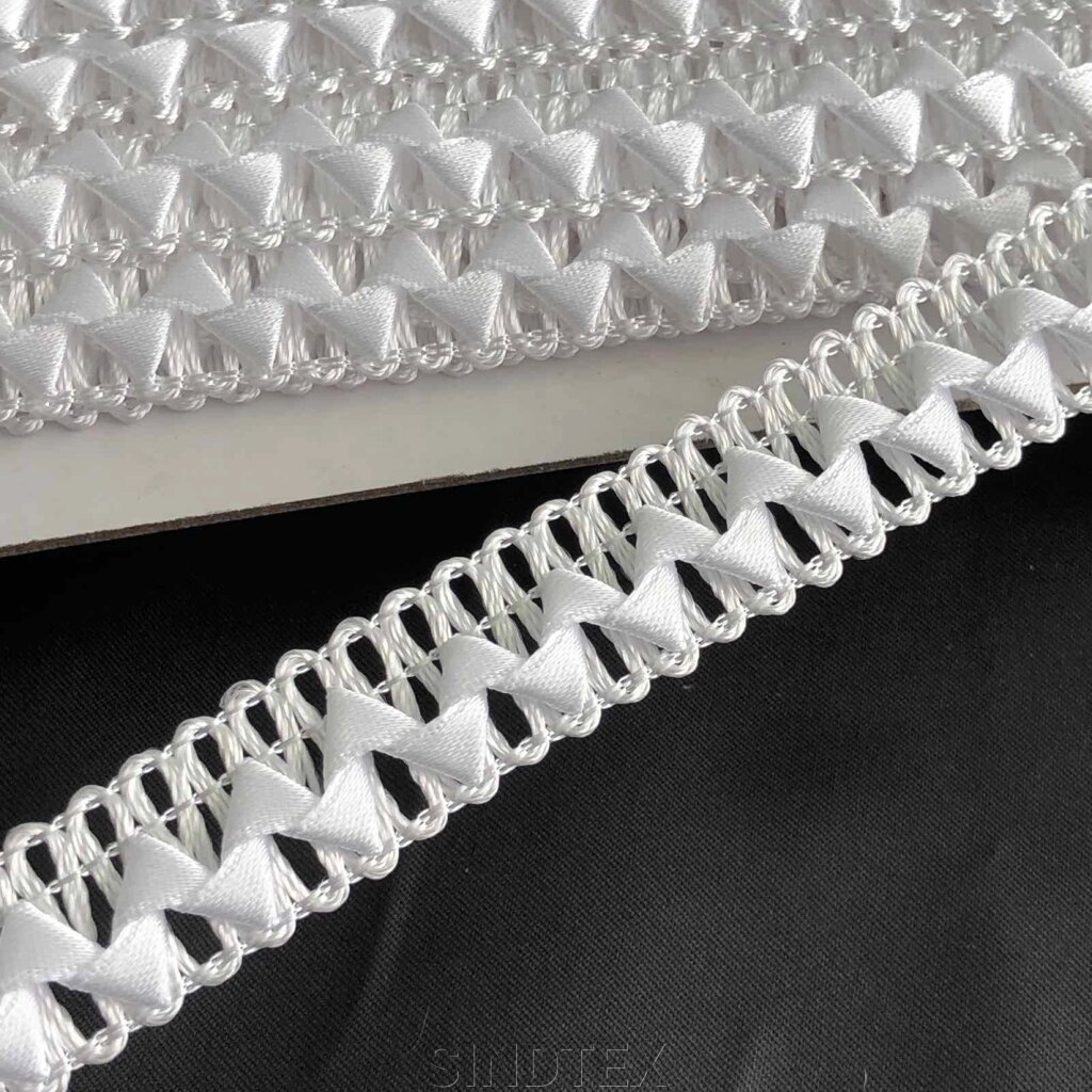 Декоративна атласна тасьма "Самоса" 17 мм - білий від компанії SINDTEX - фото 1