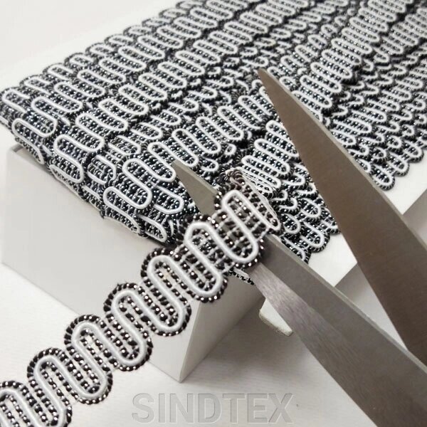 Декоративна тасьма 15 мм - сірий з люрексом від компанії SINDTEX - фото 1