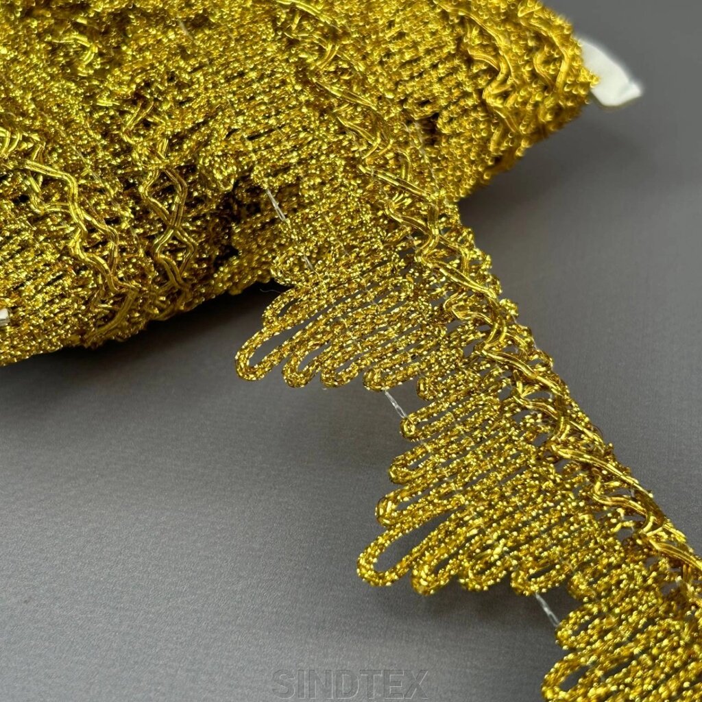 Декоративна тасьма 38 мм, парча золото #1355 від компанії SINDTEX - фото 1