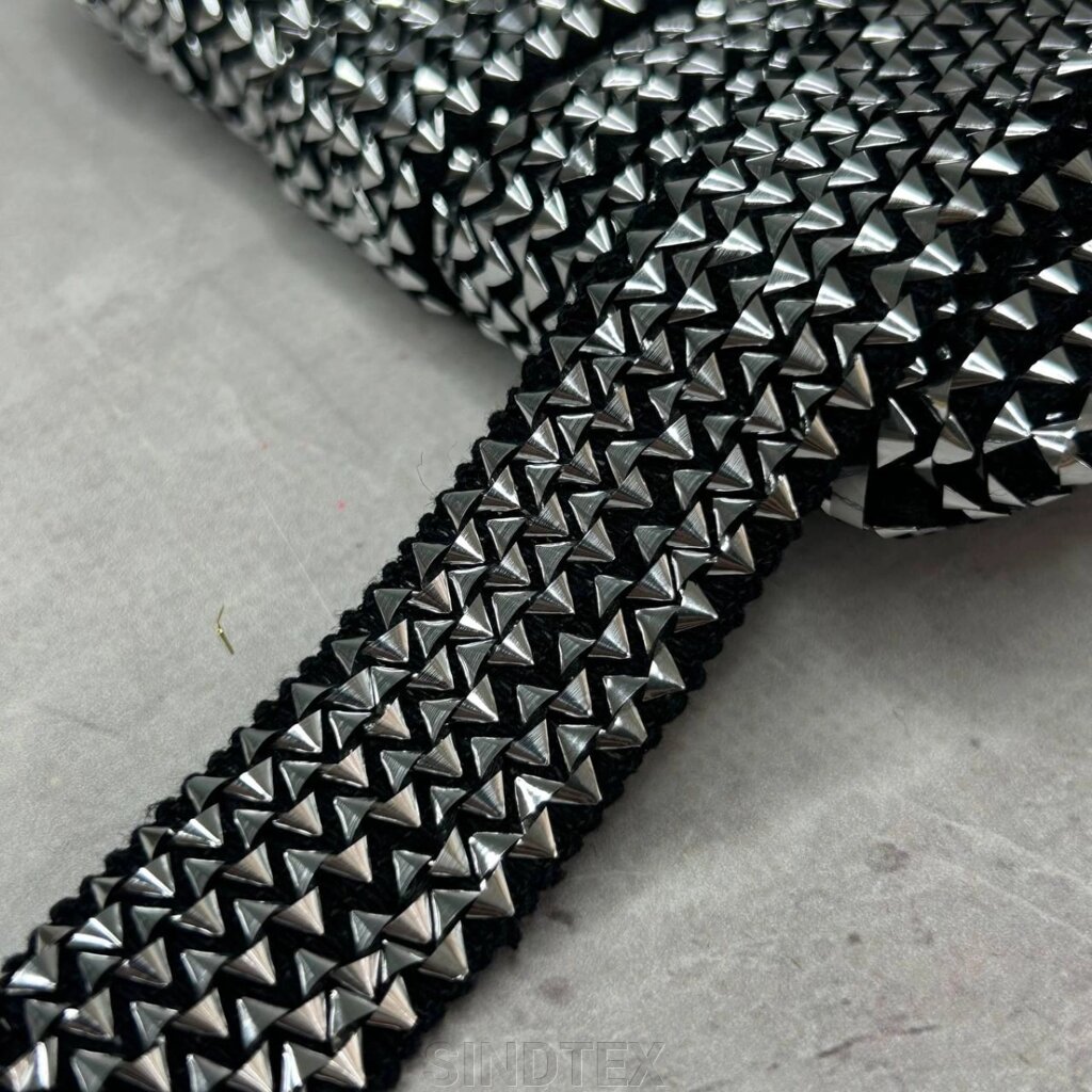 Декоративна тасьма-гумка "Фольга" 2,5 см - срібло від компанії SINDTEX - фото 1