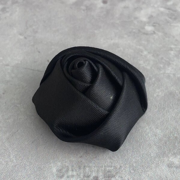 Декоративна троянда атласна 3,5 см - чорний від компанії SINDTEX - фото 1