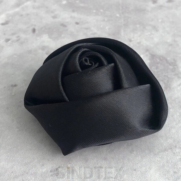 Декоративна троянда атласна 4 см - чорний від компанії SINDTEX - фото 1