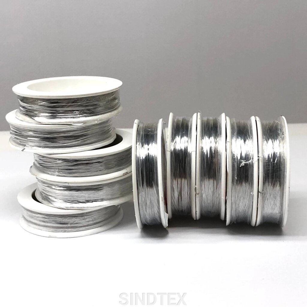 Дріт для бісеру 0,3мм, довжина 30 м - срібло від компанії SINDTEX - фото 1