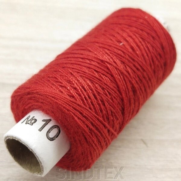 Джинсові нитки, висока міцність # 10, червоний кол. 011 від компанії SINDTEX - фото 1