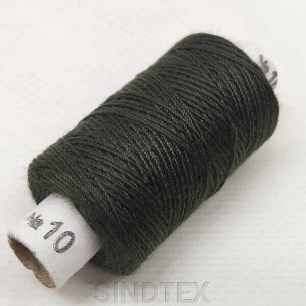 Джинсові нитки, висока міцність # 10, темний хакі Кол. 340 від компанії SINDTEX - фото 1