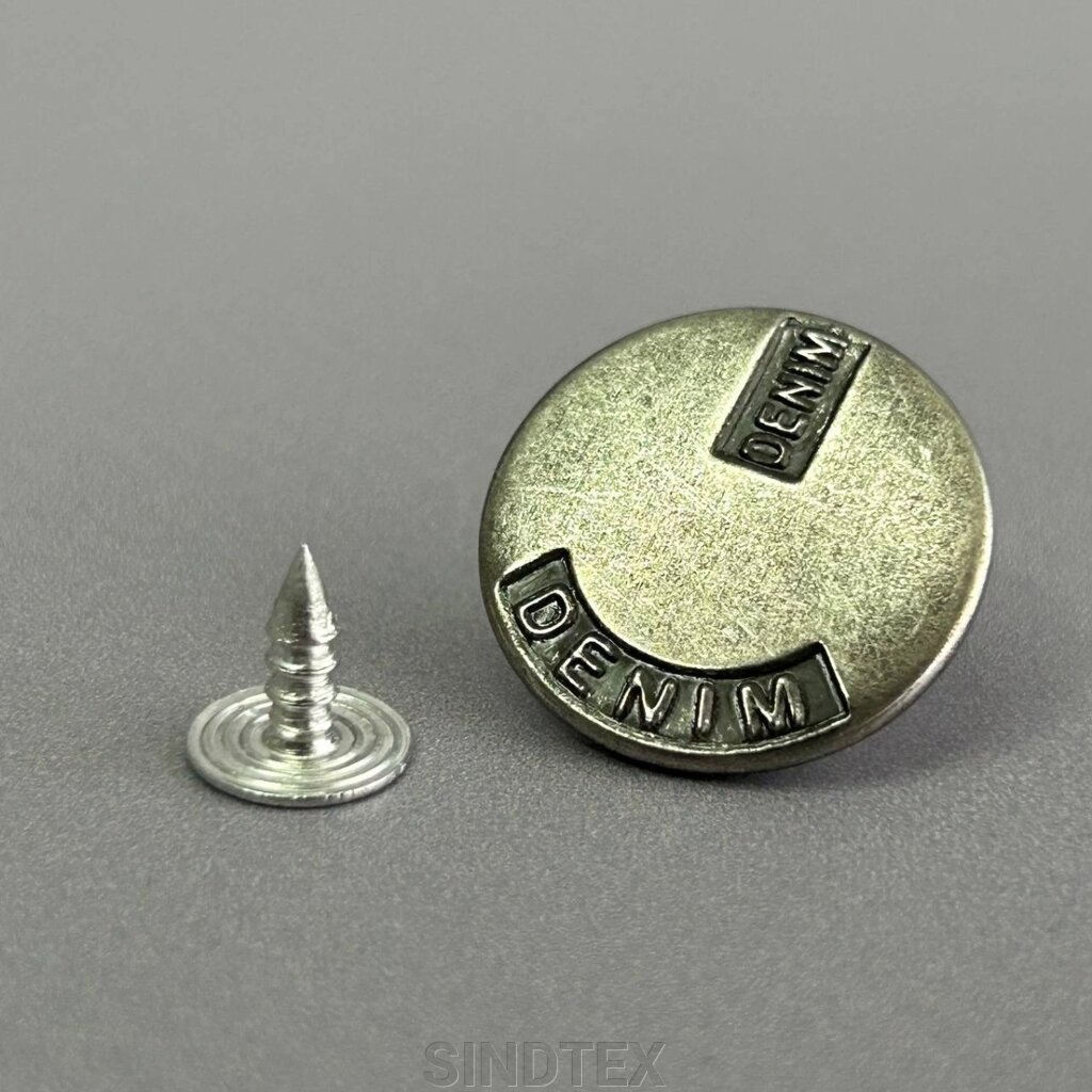 Джинсовий ґудзик 20мм Denim (1000шт) - срібло під старовину від компанії SINDTEX - фото 1