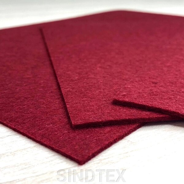 Фетр щільний, 2 мм, 20х30 см, колір - бордовий С01 від компанії SINDTEX - фото 1