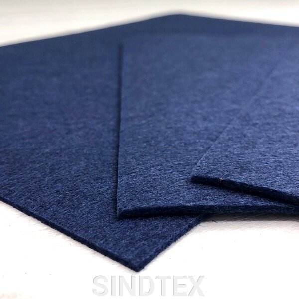 Фетр щільний, 2 мм, 20х30 см, колір - синій темний С47 від компанії SINDTEX - фото 1