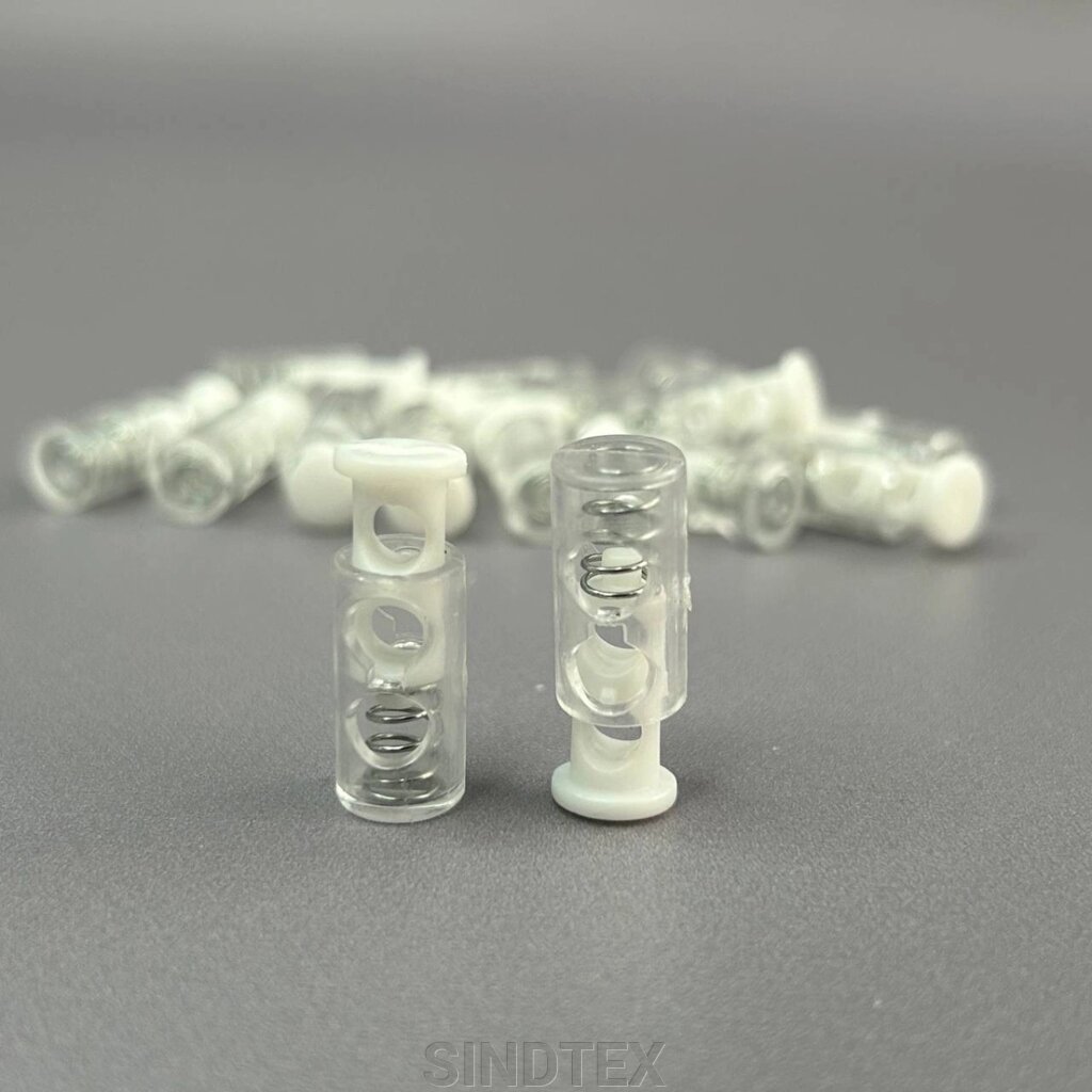 Фіксатор для шнура пластиковий, прозорий - 20 мм - білий від компанії SINDTEX - фото 1