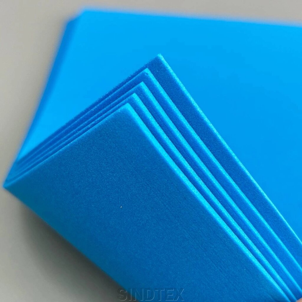 Фоаміран флуоресцентний 2мм, 1 аркуш А4 - блакитний від компанії SINDTEX - фото 1