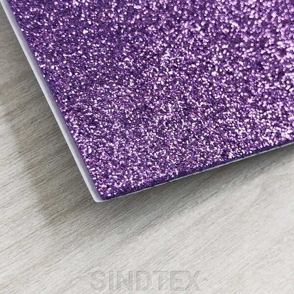 Фоаміран із глітером клейова основа 1,6 мм, 1 аркуш А4 - фіолетовий від компанії SINDTEX - фото 1