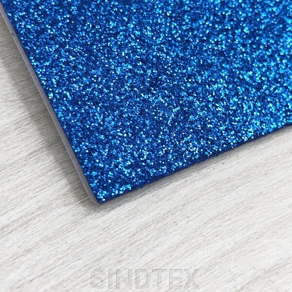 Фоаміран із глітером клейова основа 1,6 мм, 1 аркуш А4 - синій від компанії SINDTEX - фото 1